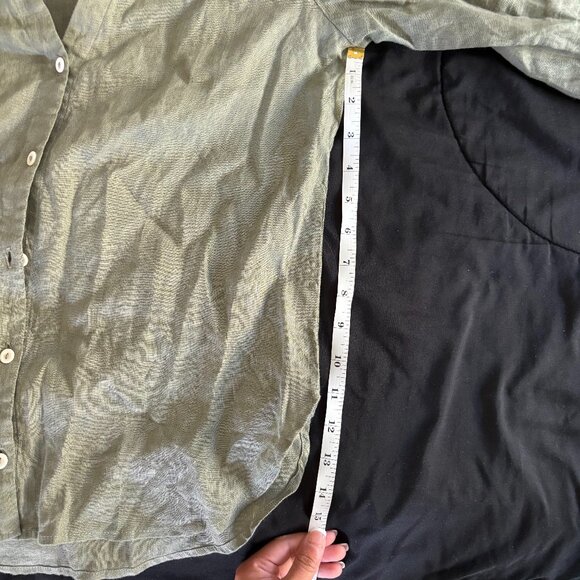 NWOT Linen Shirt - Size S, Olive Green - Picture 6 of 10
